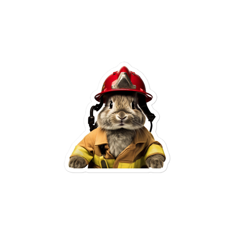 Havana Brave Firefighter Bunny Sticker - Stickerfy.ai