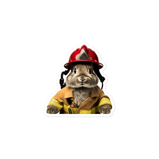 Havana Brave Firefighter Bunny Sticker - Stickerfy.ai