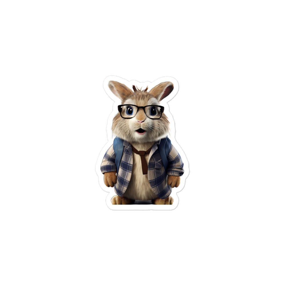 Himalayan Enthusiastic Student Bunny Sticker - Stickerfy.ai