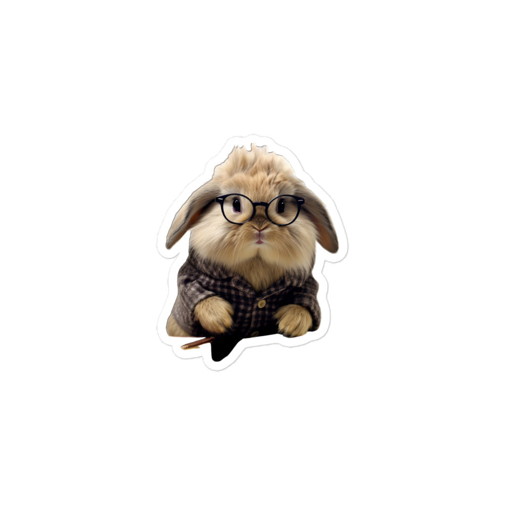 Himalayan Enthusiastic Student Bunny Sticker - Stickerfy.ai