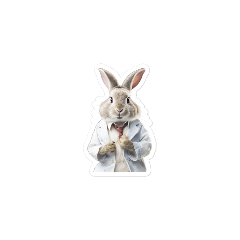 Himalayan Knowledgeable Pharmacist Bunny Sticker - Stickerfy.ai