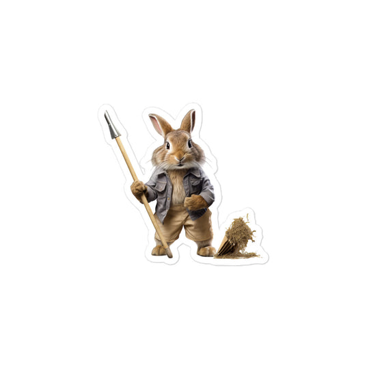 Himalayan Diligent Janitor Bunny Sticker - Stickerfy.ai