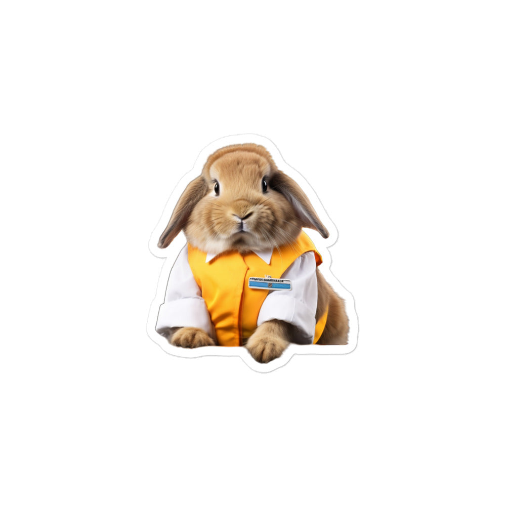 Holland Lop Transit Operator Bunny Sticker - Stickerfy.ai