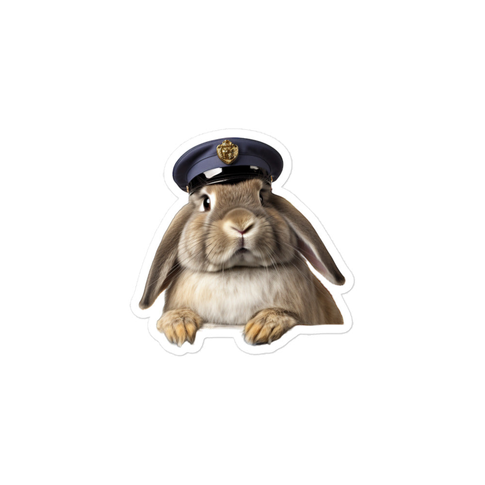 Holland Lop Transit Operator Bunny Sticker - Stickerfy.ai