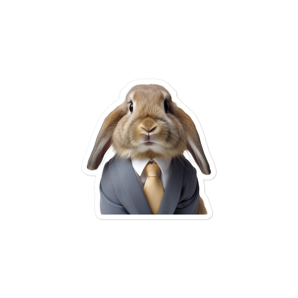 Holland Lop Persuasive Sales Bunny Sticker - Stickerfy.ai