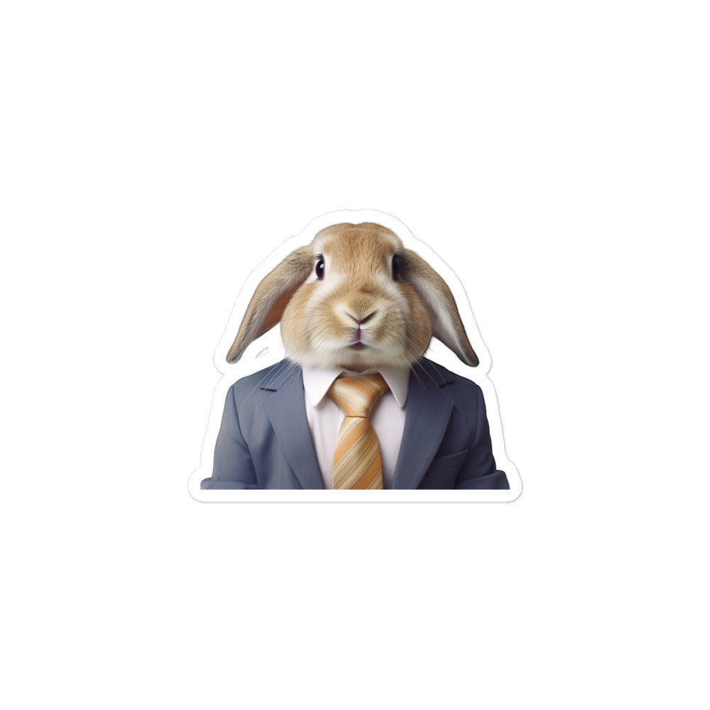 Holland Lop Persuasive Sales Bunny Sticker - Stickerfy.ai