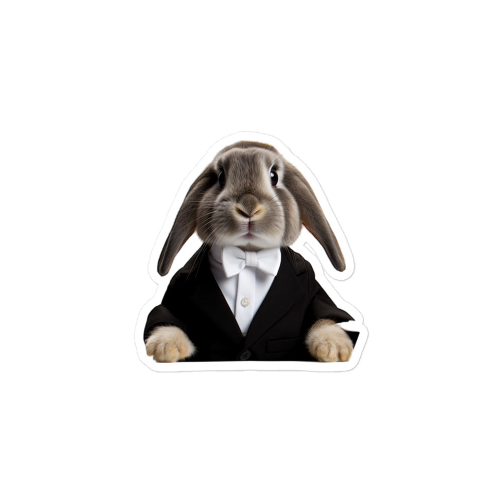 Holland Lop Welcoming Hotel Bunny Sticker - Stickerfy.ai