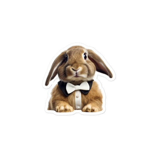 Holland Lop Welcoming Hotel Bunny Sticker - Stickerfy.ai