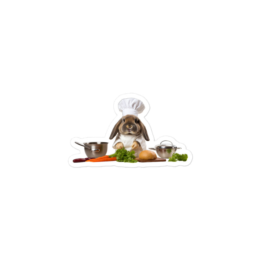 Holland Lop Chef Bunny Sticker - Stickerfy.ai