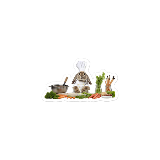 Holland Lop Chef Bunny Sticker - Stickerfy.ai