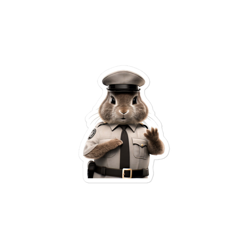 Jersey Wooly Security Officer Bunny Sticker - Stickerfy.ai