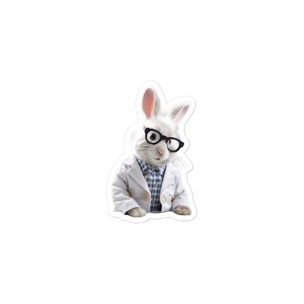 Jersey Wooly Knowledgeable Pharmacist Bunny Sticker - Stickerfy.ai