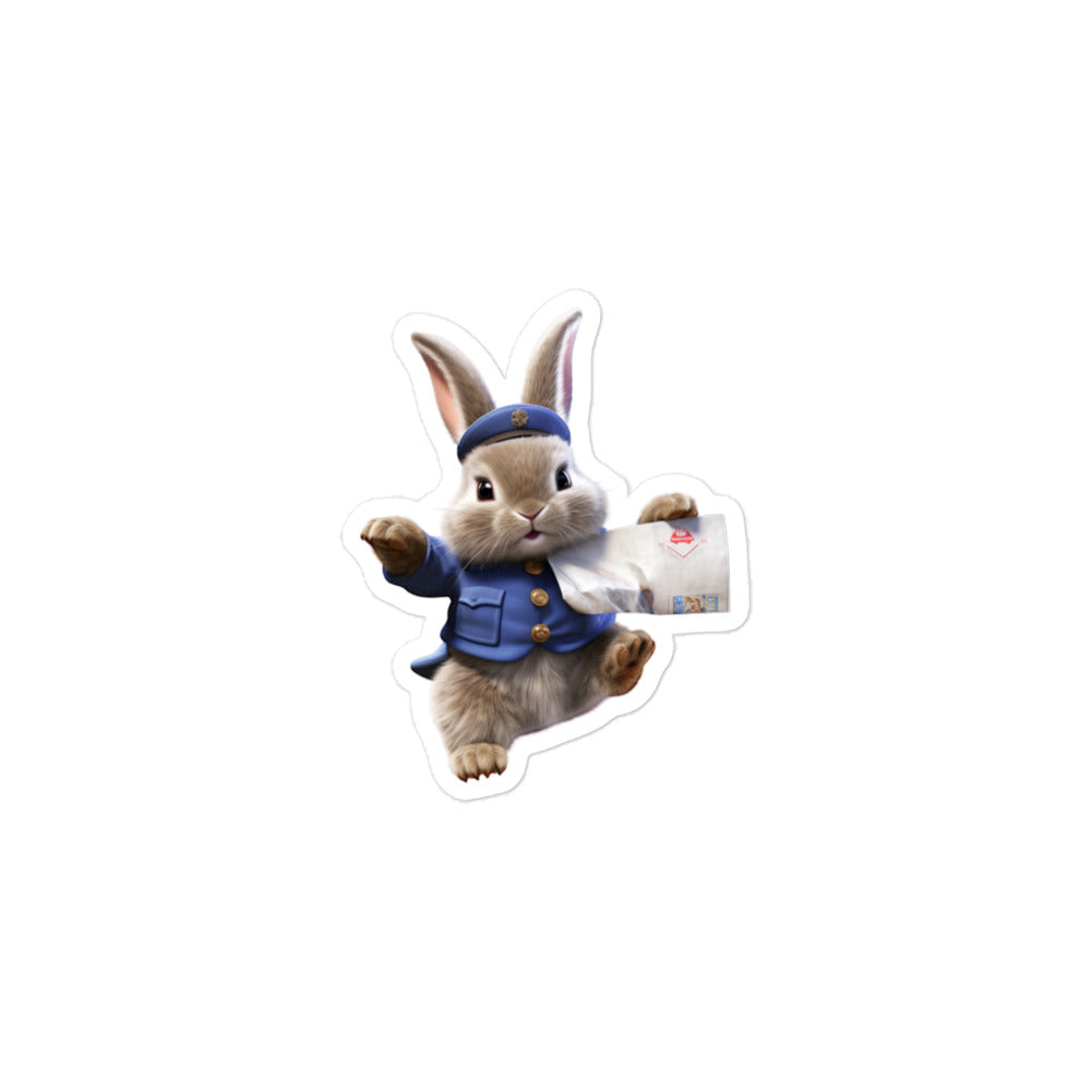 Jersey Wooly Mail Carrier Bunny Sticker - Stickerfy.ai