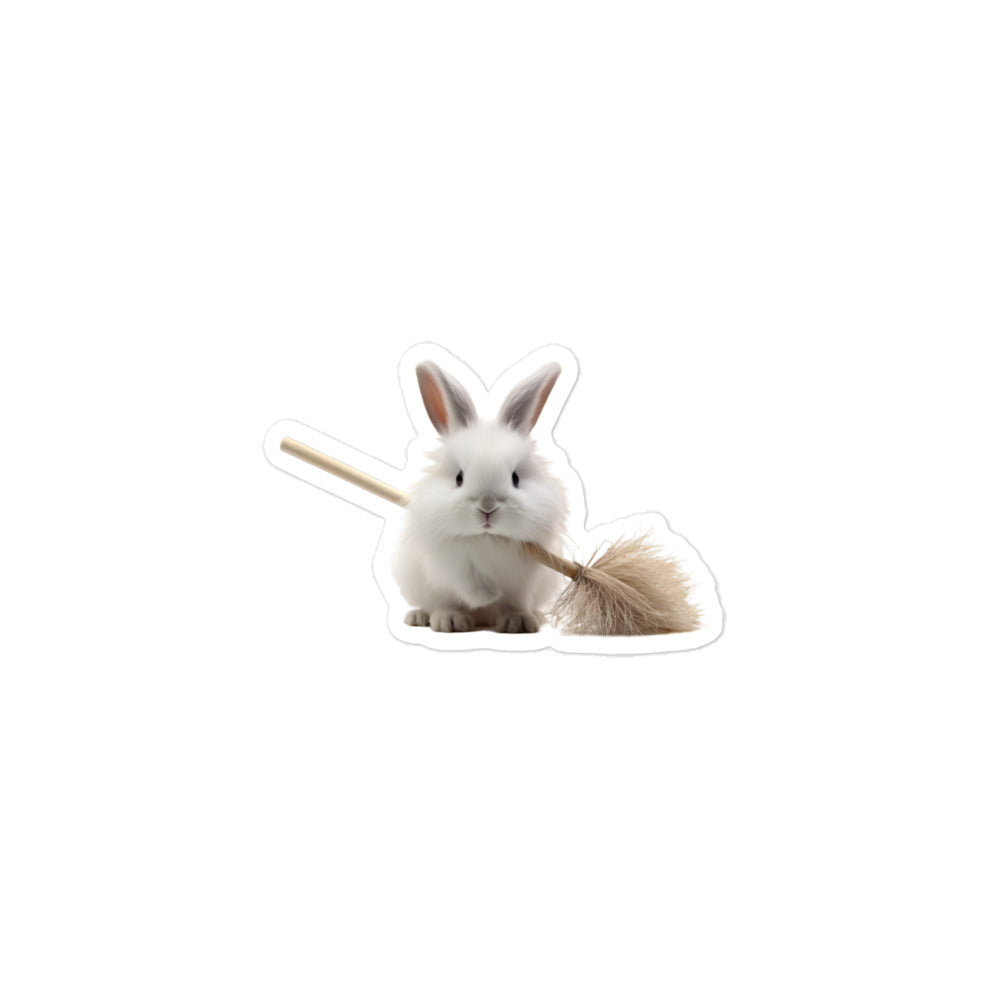 Jersey Wooly Diligent Janitor Bunny Sticker - Stickerfy.ai