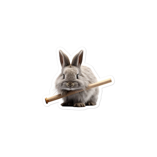 Jersey Wooly Diligent Janitor Bunny Sticker - Stickerfy.ai