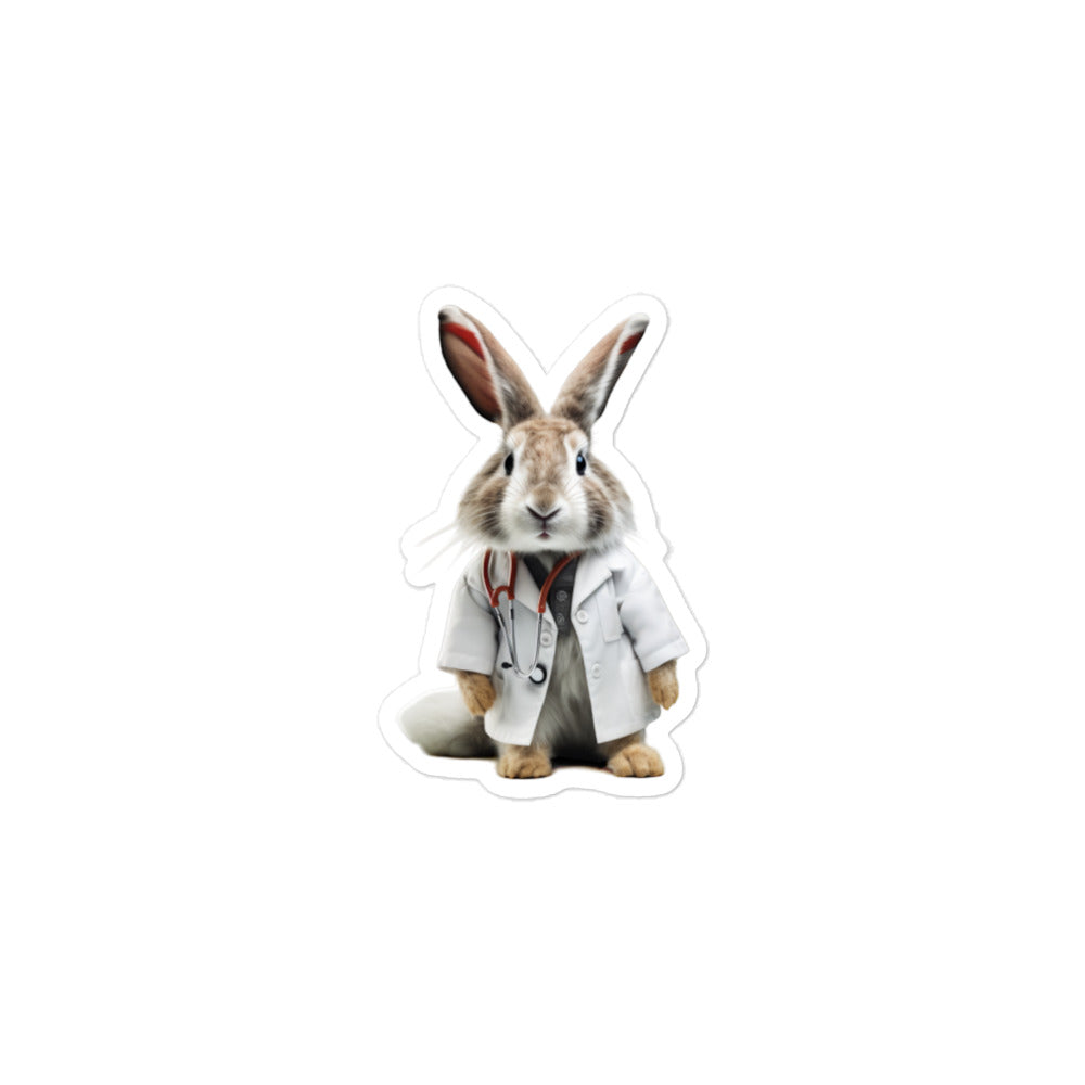 Jersey Wooly Compassionate Doctor Bunny Sticker - Stickerfy.ai