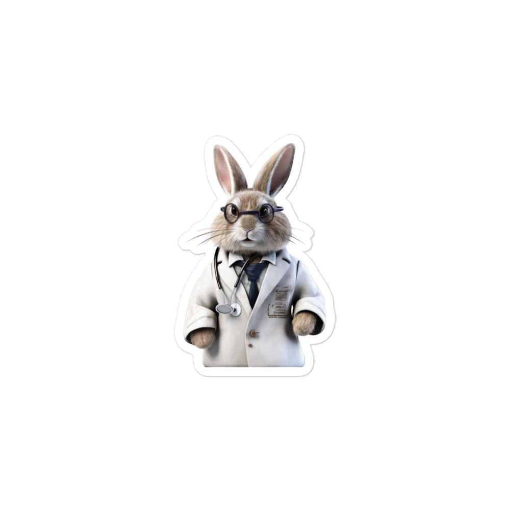Jersey Wooly Compassionate Doctor Bunny Sticker - Stickerfy.ai