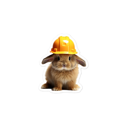 Jersey Wooly Contractor Bunny Sticker - Stickerfy.ai