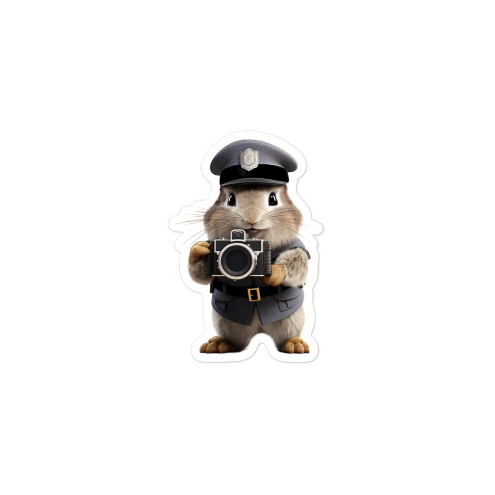 Jersey Wooly Security Officer Bunny Sticker - Stickerfy.ai