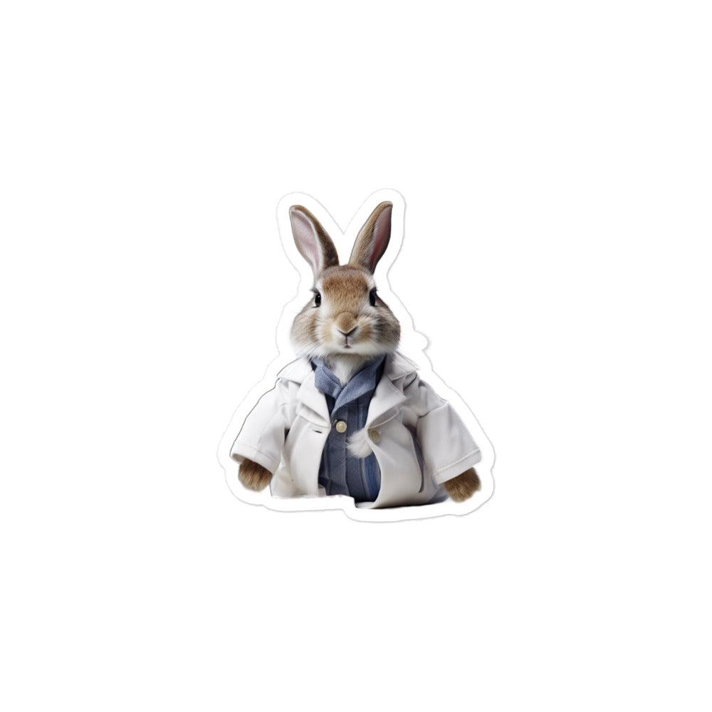 Jersey Wooly Knowledgeable Pharmacist Bunny Sticker - Stickerfy.ai