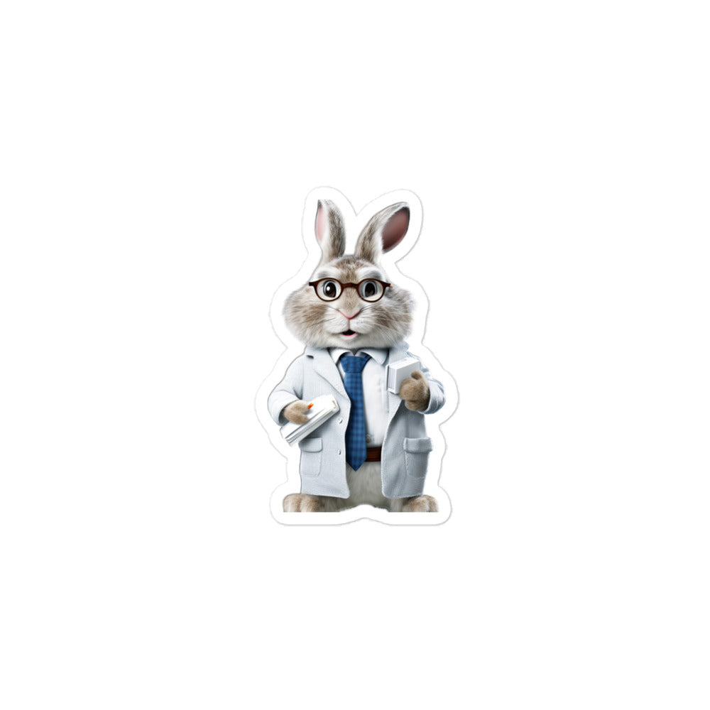 Jersey Wooly Knowledgeable Pharmacist Bunny Sticker - Stickerfy.ai