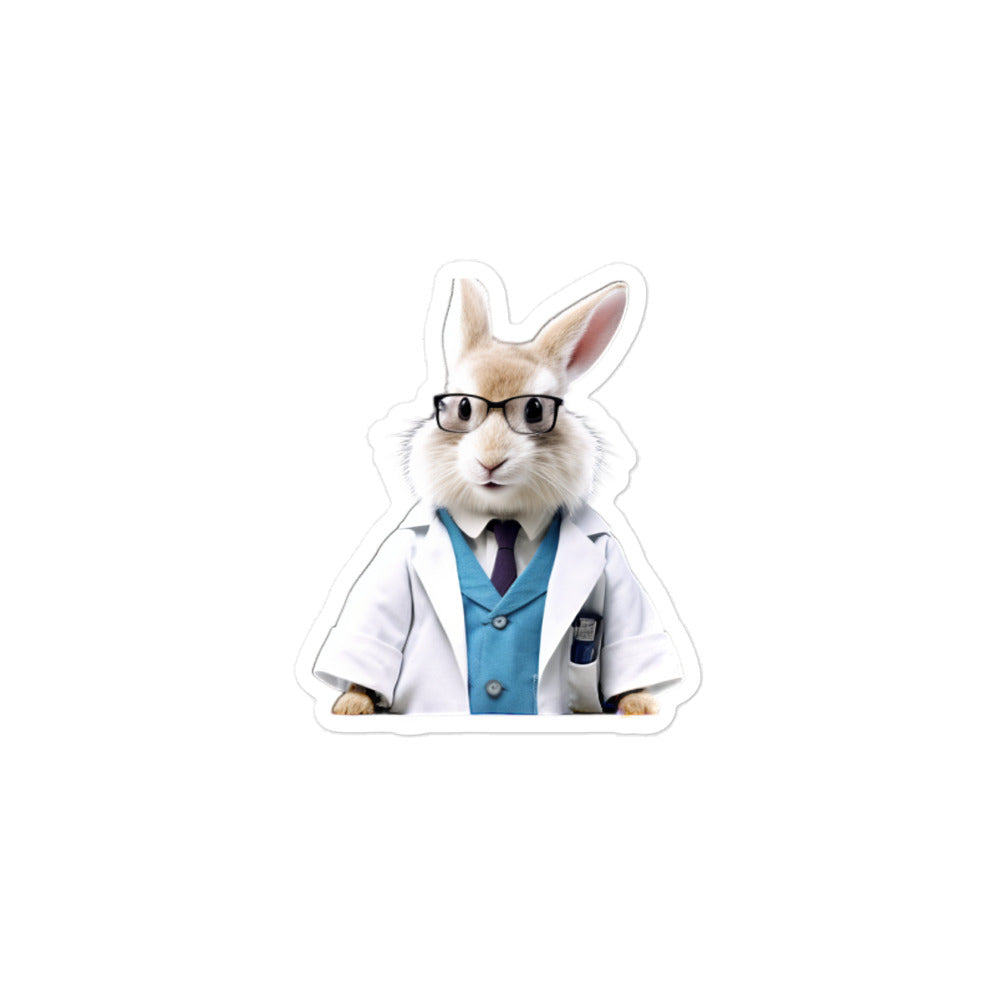 Jersey Wooly Knowledgeable Pharmacist Bunny Sticker - Stickerfy.ai