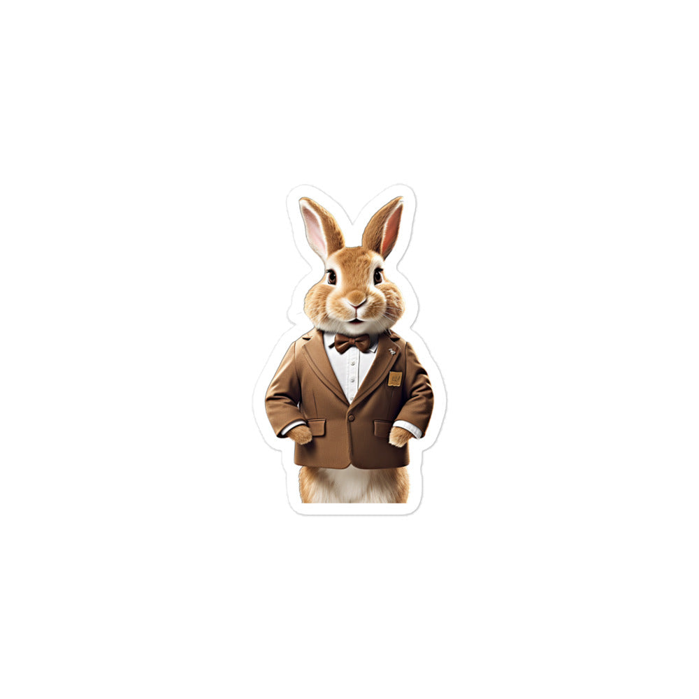 Jersey Wooly Welcoming Hotel Bunny Sticker - Stickerfy.ai