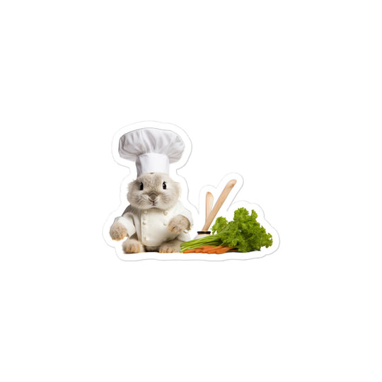 Jersey Wooly Chef Bunny Sticker - Stickerfy.ai