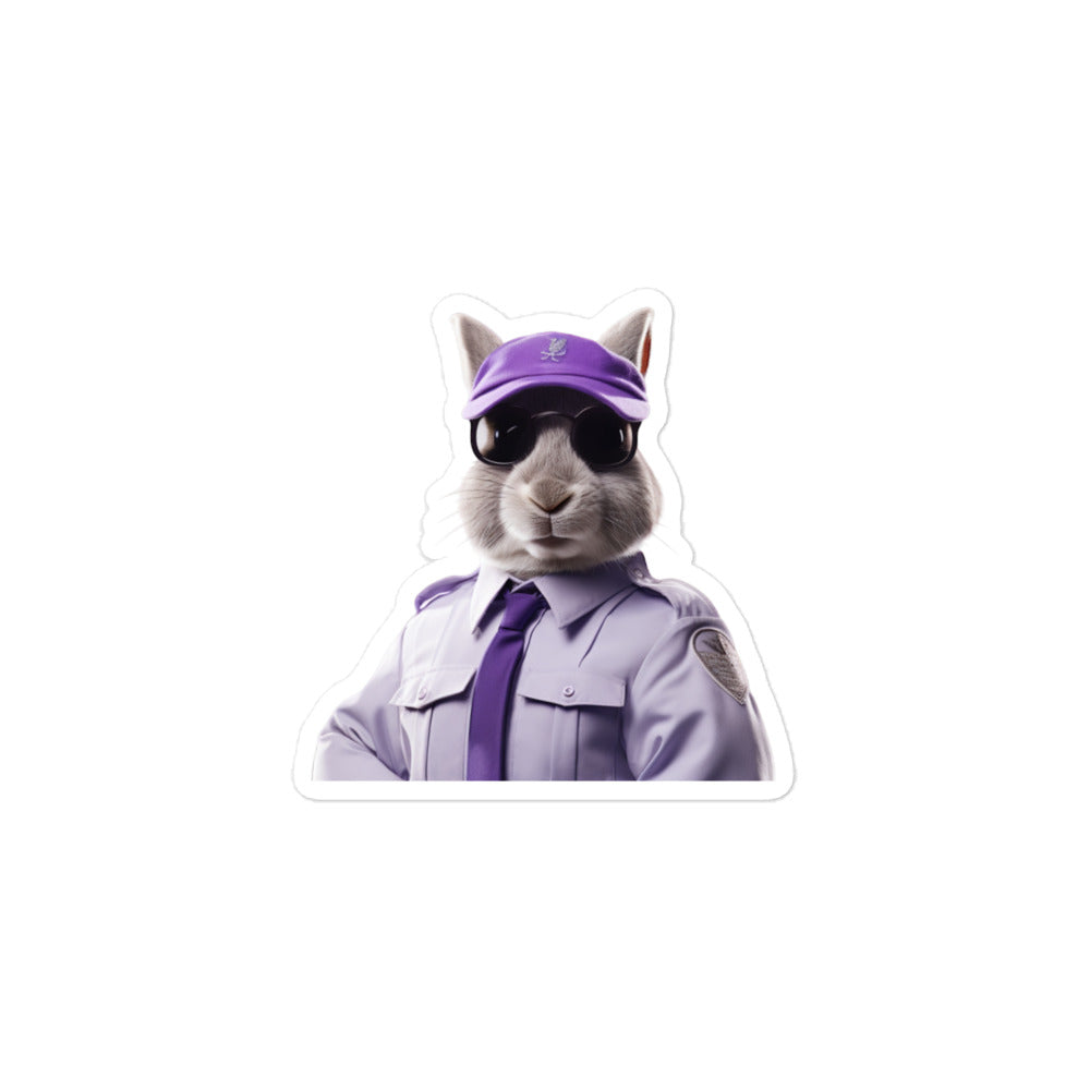 Lilac Security Officer Bunny Sticker - Stickerfy.ai
