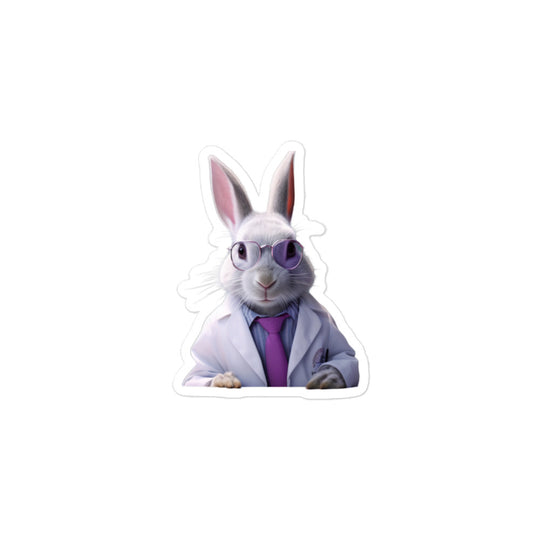 Lilac Knowledgeable Pharmacist Bunny Sticker - Stickerfy.ai