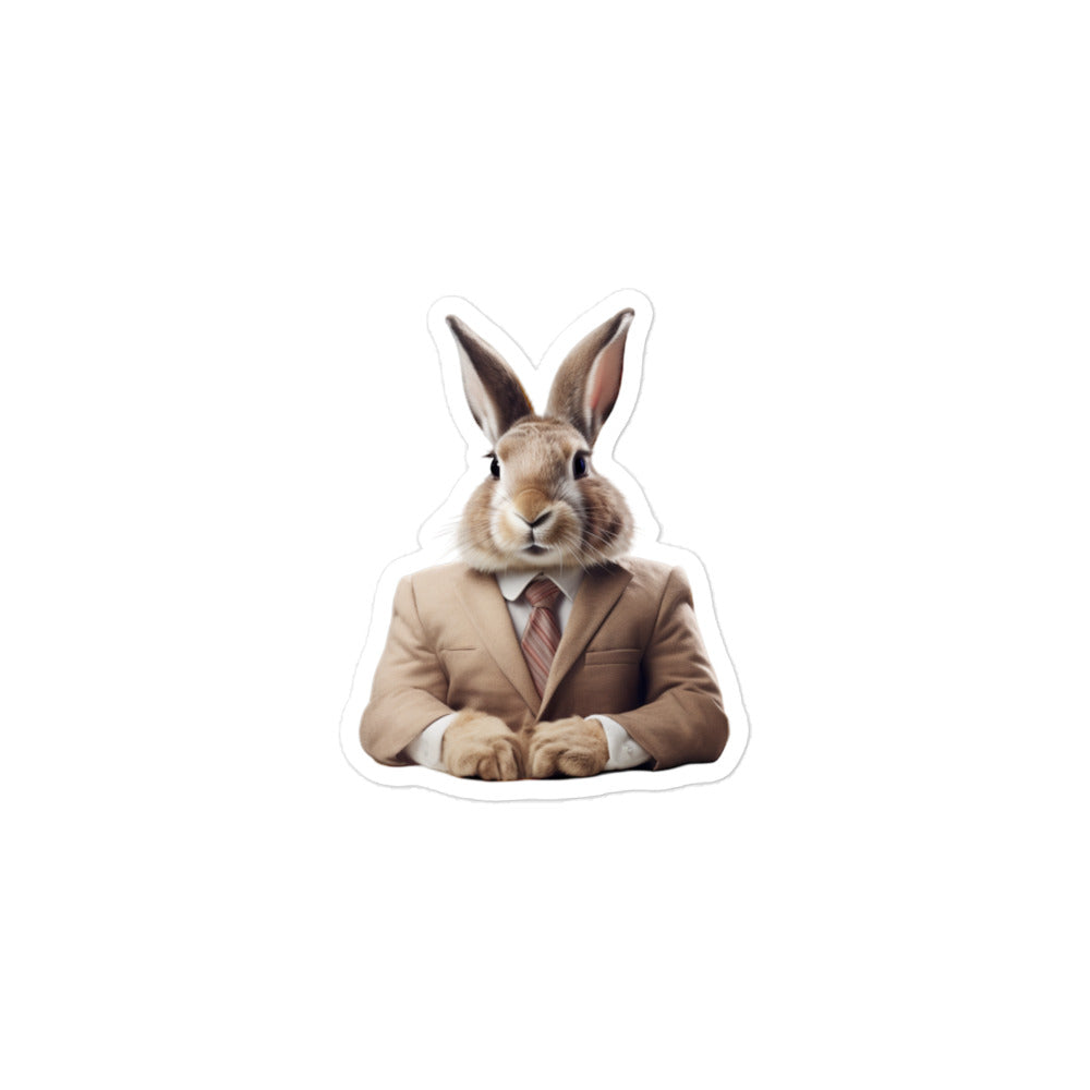 Lionhead Persuasive Sales Bunny Sticker - Stickerfy.ai