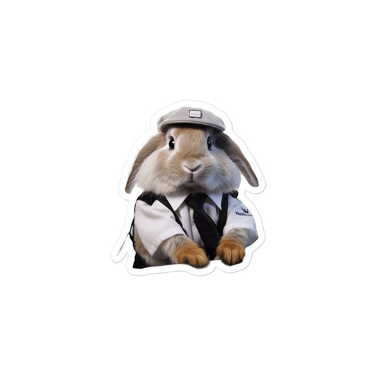 Mini Lop Transit Operator Bunny Sticker - Stickerfy.ai