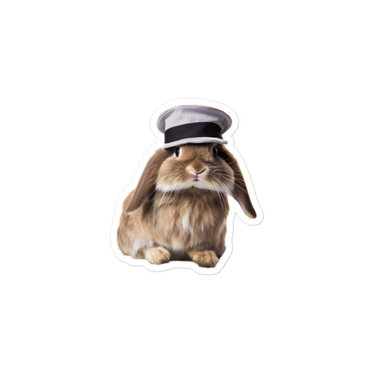 Mini Lop Transit Operator Bunny Sticker - Stickerfy.ai