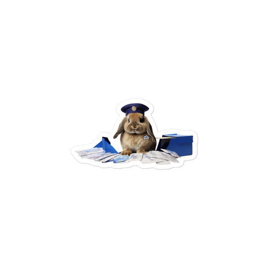 Mini Lop Mail Carrier Bunny Sticker - Stickerfy.ai