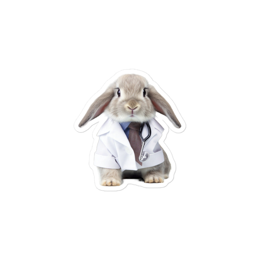 Mini Lop Compassionate Doctor Bunny Sticker - Stickerfy.ai