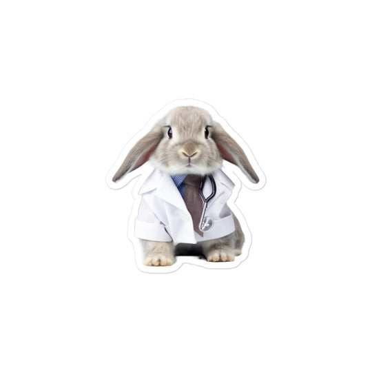 Mini Lop Compassionate Doctor Bunny Sticker - Stickerfy.ai