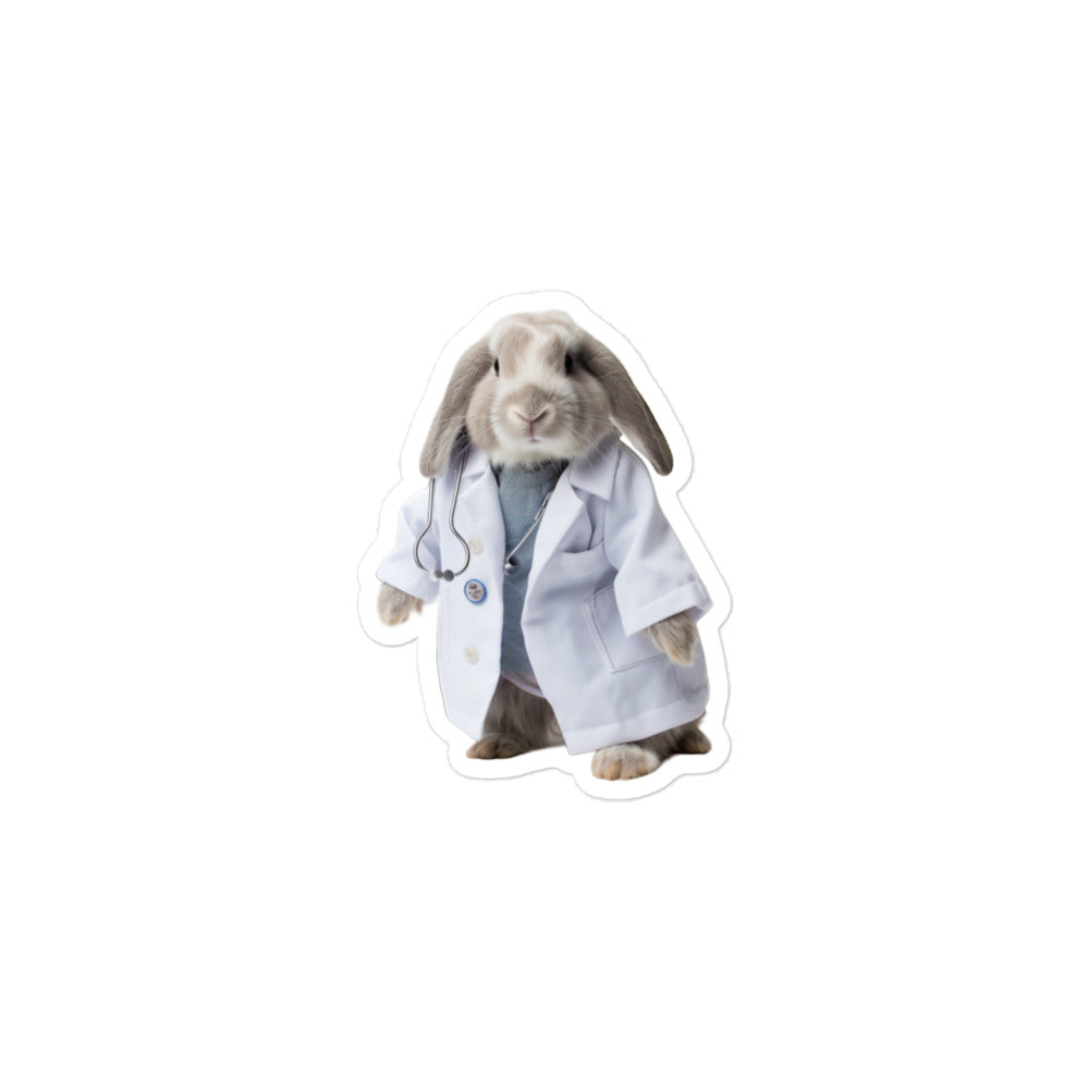Mini Lop Compassionate Doctor Bunny Sticker - Stickerfy.ai