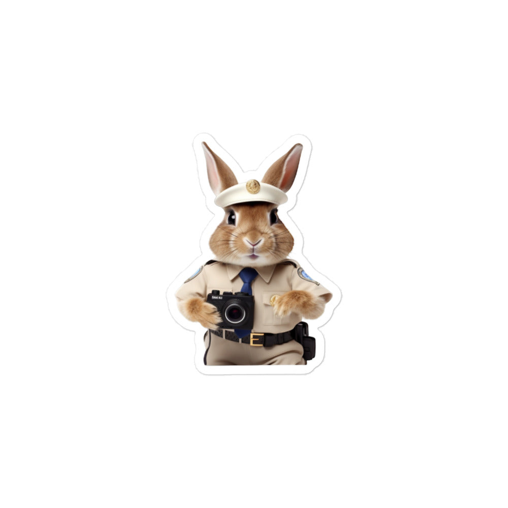 Mini Rex Security Officer Bunny Sticker - Stickerfy.ai