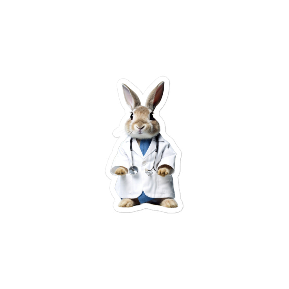 Mini Rex Compassionate Doctor Bunny Sticker - Stickerfy.ai