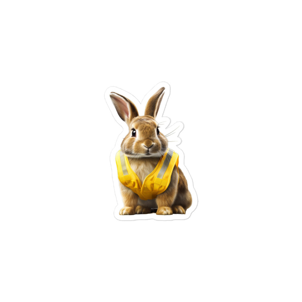 Mini Rex Contractor Bunny Sticker - Stickerfy.ai