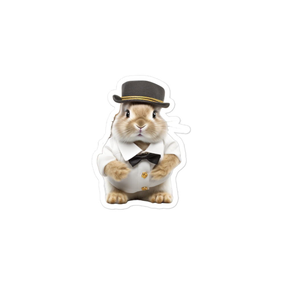 Mini Satin Transit Operator Bunny Sticker - Stickerfy.ai