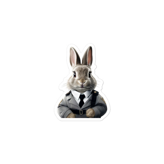 Mini Satin Security Officer Bunny Sticker - Stickerfy.ai