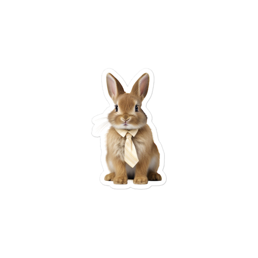 Mini Satin Persuasive Sales Bunny Sticker - Stickerfy.ai