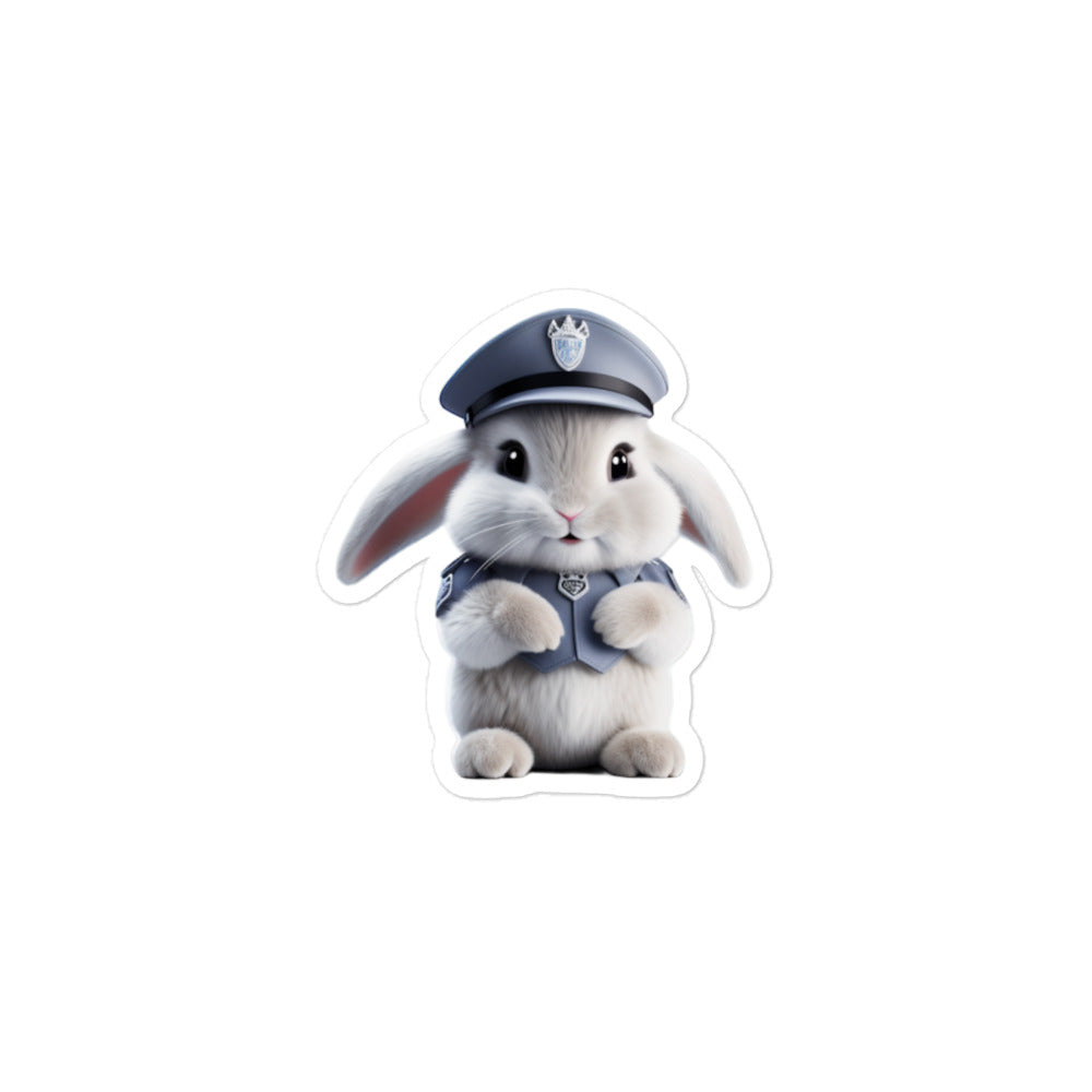 Mini Satin Security Officer Bunny Sticker - Stickerfy.ai