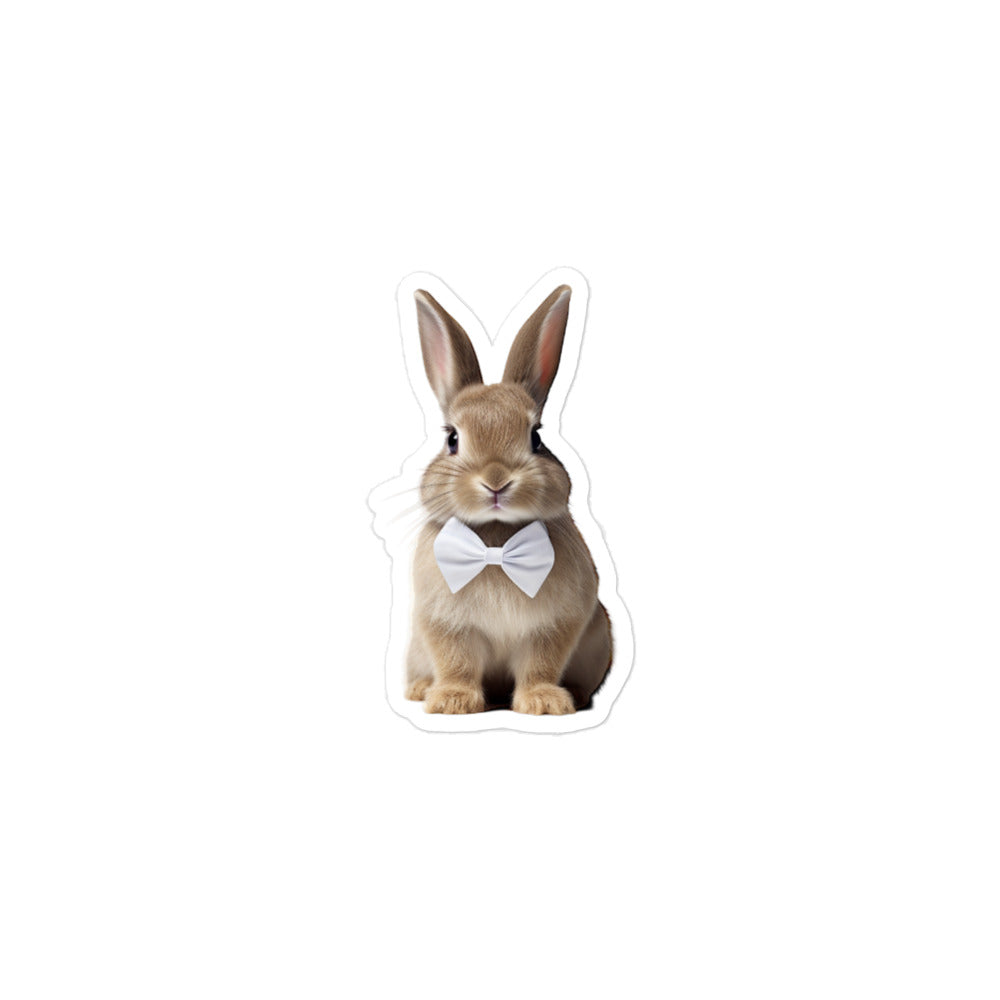 Mini Satin Persuasive Sales Bunny Sticker - Stickerfy.ai