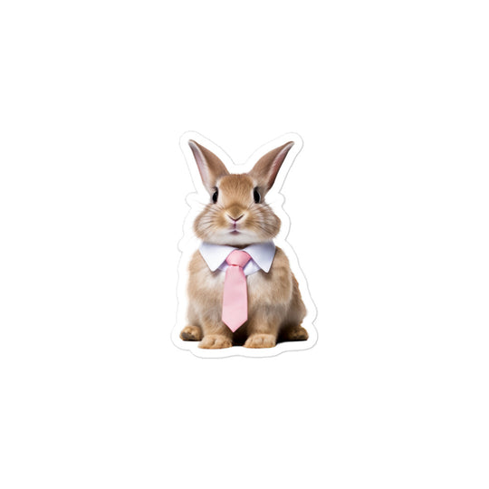 Mini Satin Persuasive Sales Bunny Sticker - Stickerfy.ai