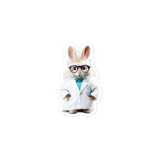 Mini Satin Knowledgeable Pharmacist Bunny Sticker - Stickerfy.ai