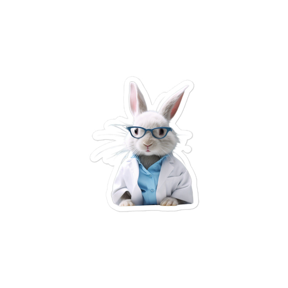Mini Satin Knowledgeable Pharmacist Bunny Sticker - Stickerfy.ai