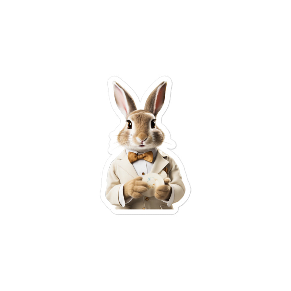 Mini Satin Welcoming Hotel Bunny Sticker - Stickerfy.ai