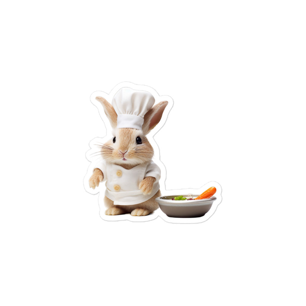 Mini Satin Chef Bunny Sticker - Stickerfy.ai